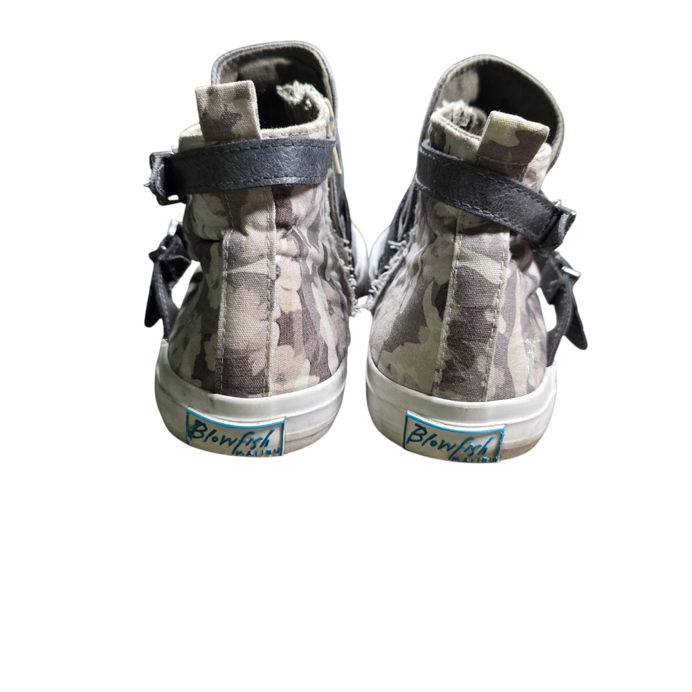 Blowfish Malibu Womens Camo Grey Canvas Buckle High Top Zip Sneakers Shoes Sz 8 - Picture 5 of 10